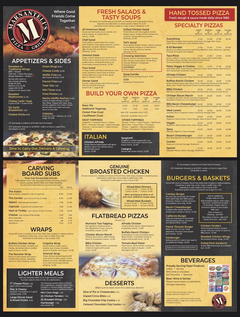 Menu Marnanteli's Pizza & Grille-1